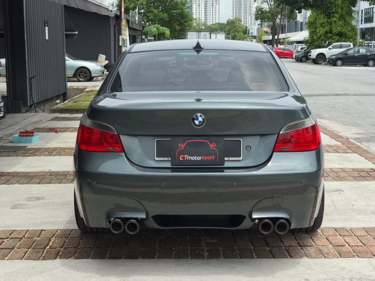 BMW E60 5 Series Installed Akrapovic Twin Exhaust Tailpipe
