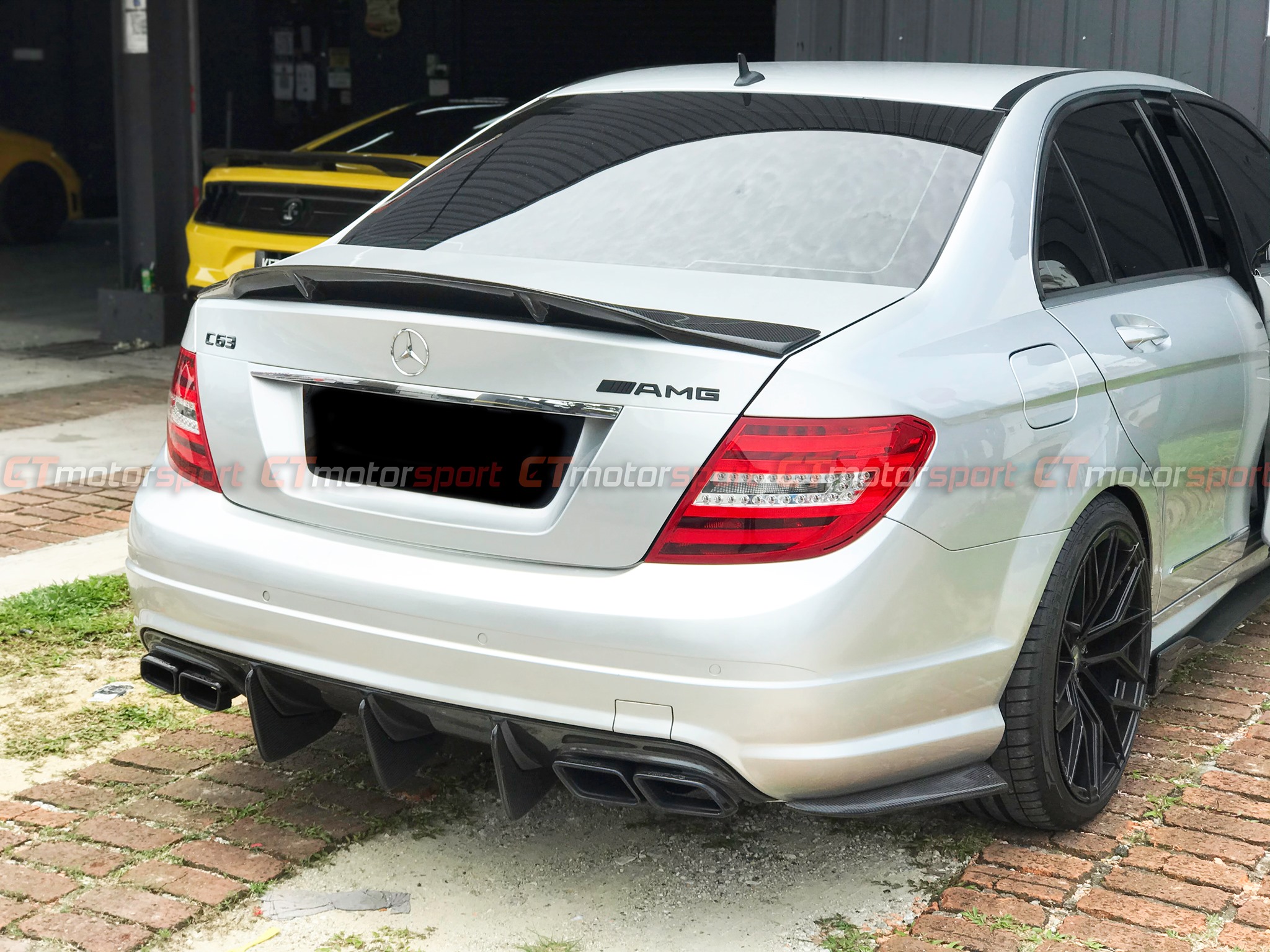 Mercedes-Benz C-Class W204 Installed Rentech Carbon Fiber Spoiler