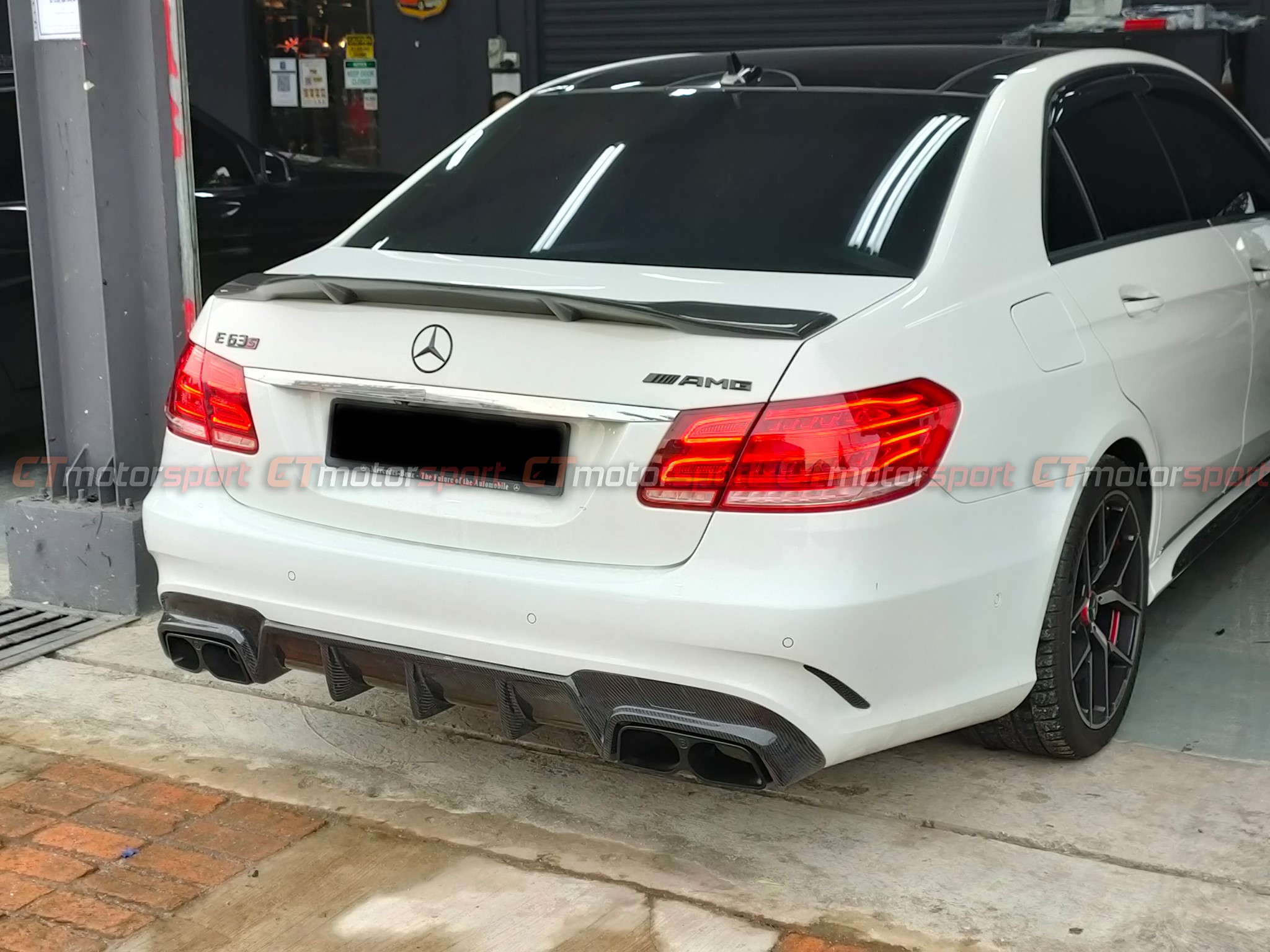 Mercedes Benz E-Class W212 Installed Carbon Fiber Rear Diffuser AMG 
