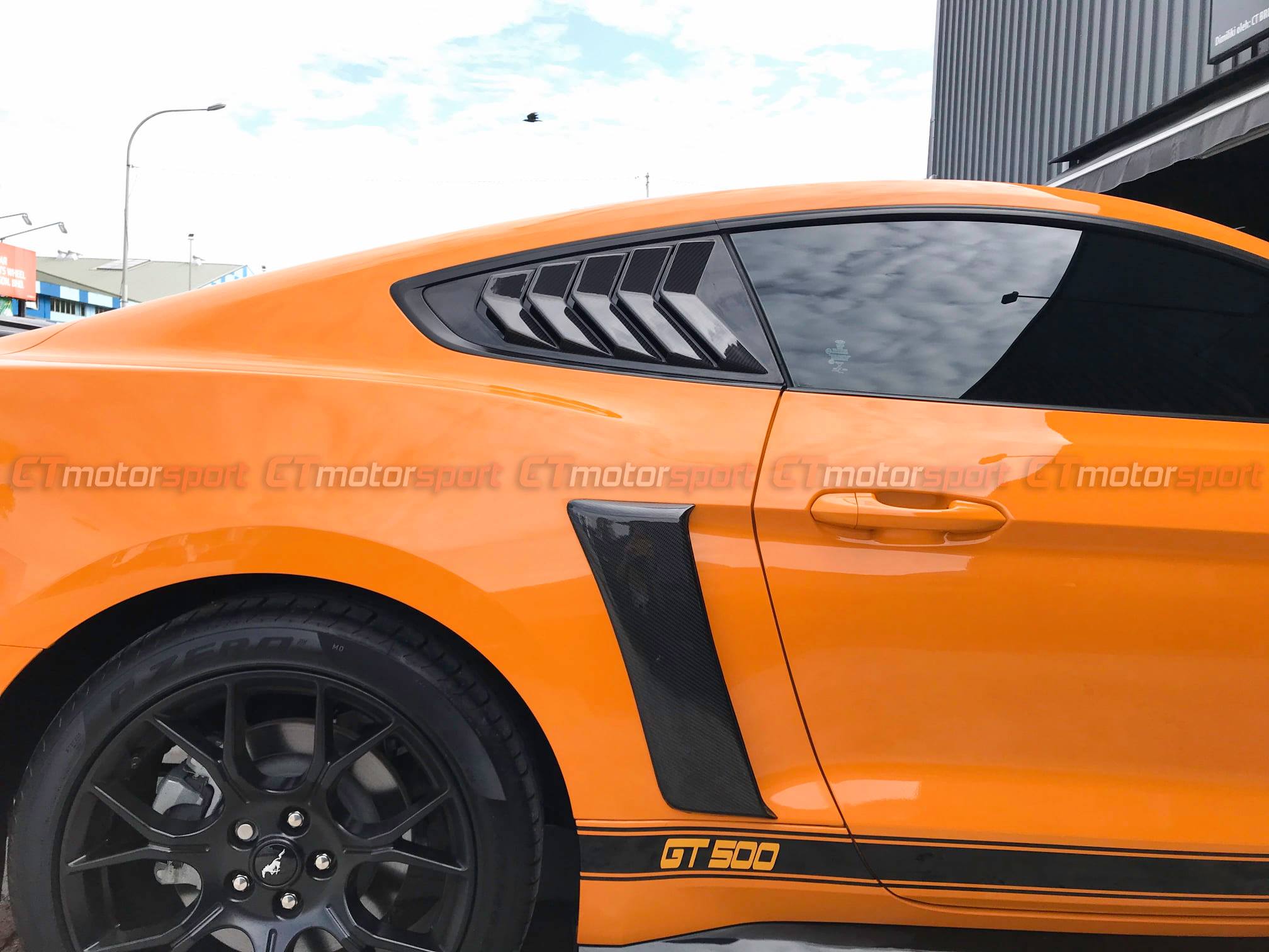 Ford Mustang 2.3 / 5.0 Installed Side Windows Louvers Carbon Fiber