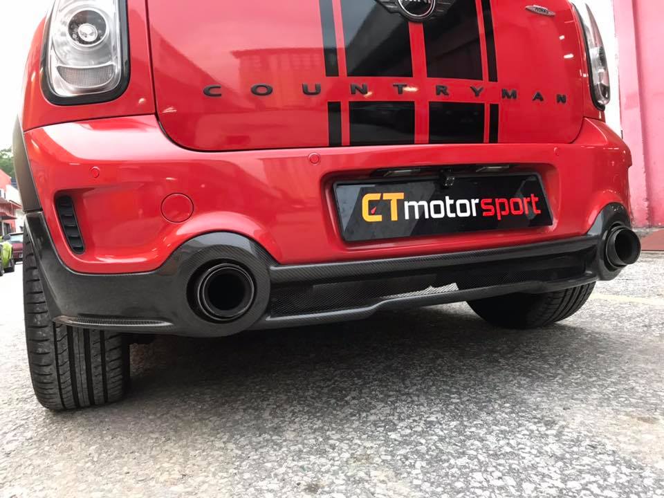 MINI Countryman R60 Installed JCW Carbon Fiber Rear Diffuser