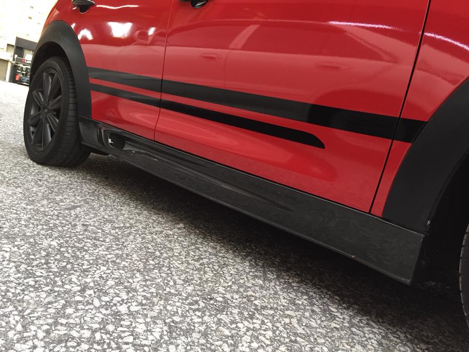 MINI Countryman R60 Installed JCW Carbon FIber Side Skirt 