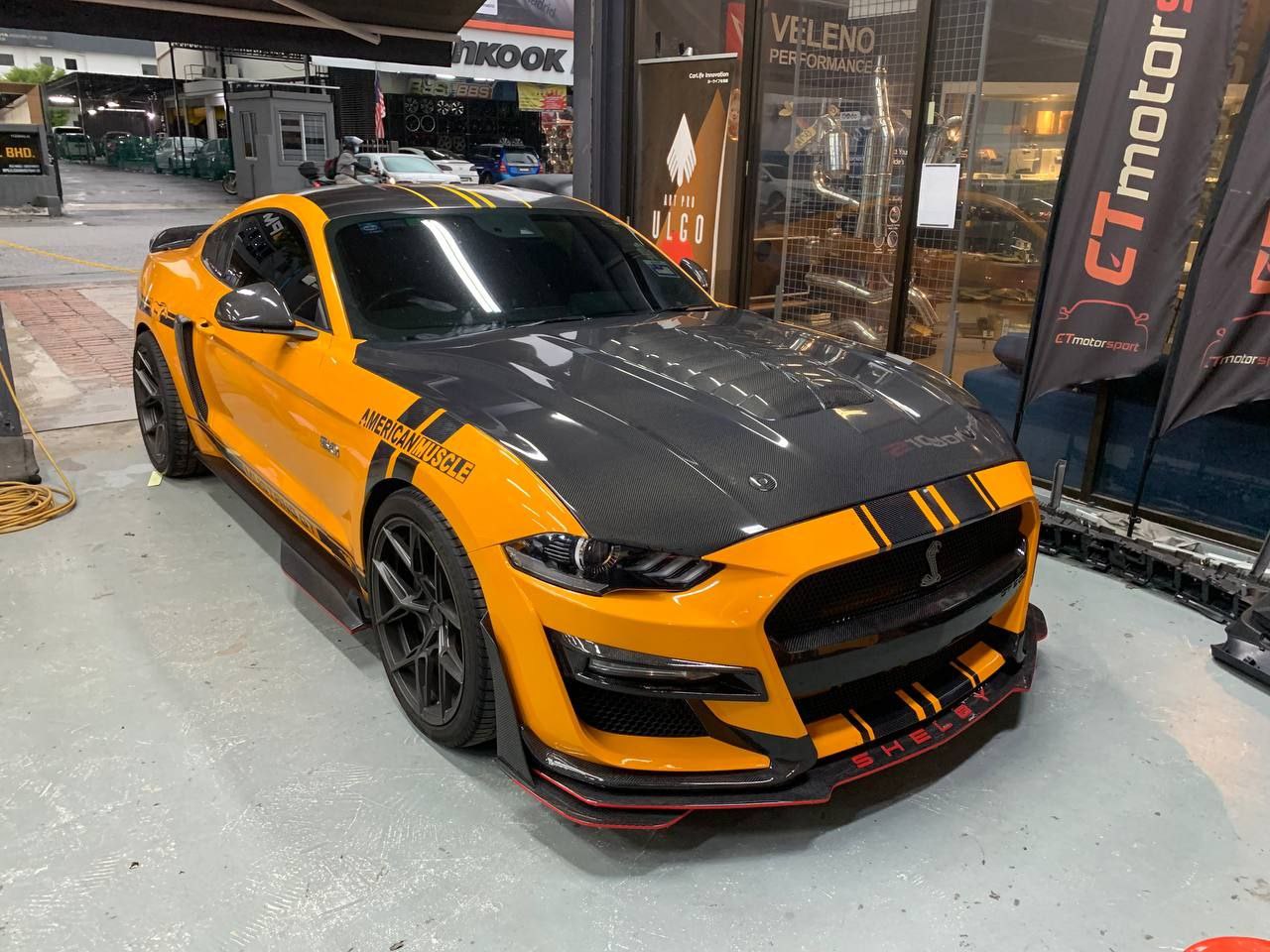 Ford Mustang Facelift 5.0 / 2.3 Installed GT500 Front Hood Carbon Fiber 