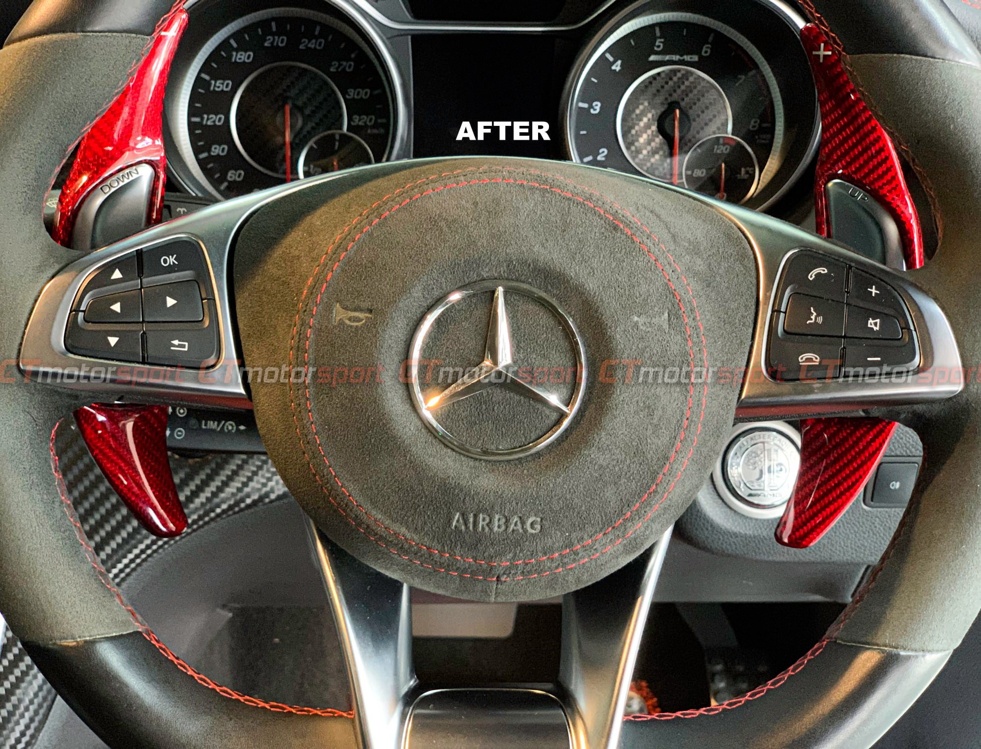 Mercedes Benz C-Class W205 Installed Wheel Steering Alcantara Cover