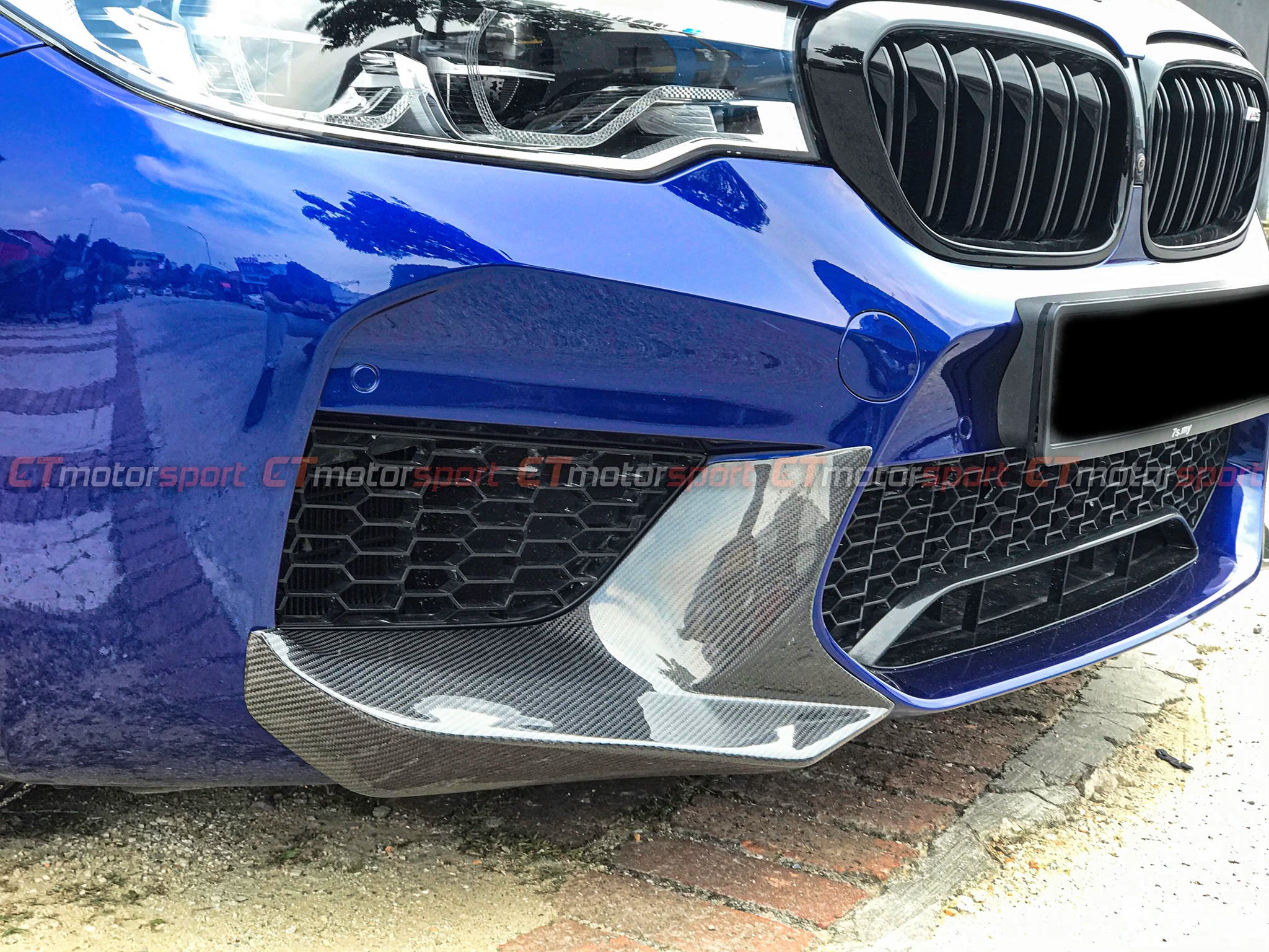 BMW F90 M5 5 Series Installed Front Splitter Carbon Fiber