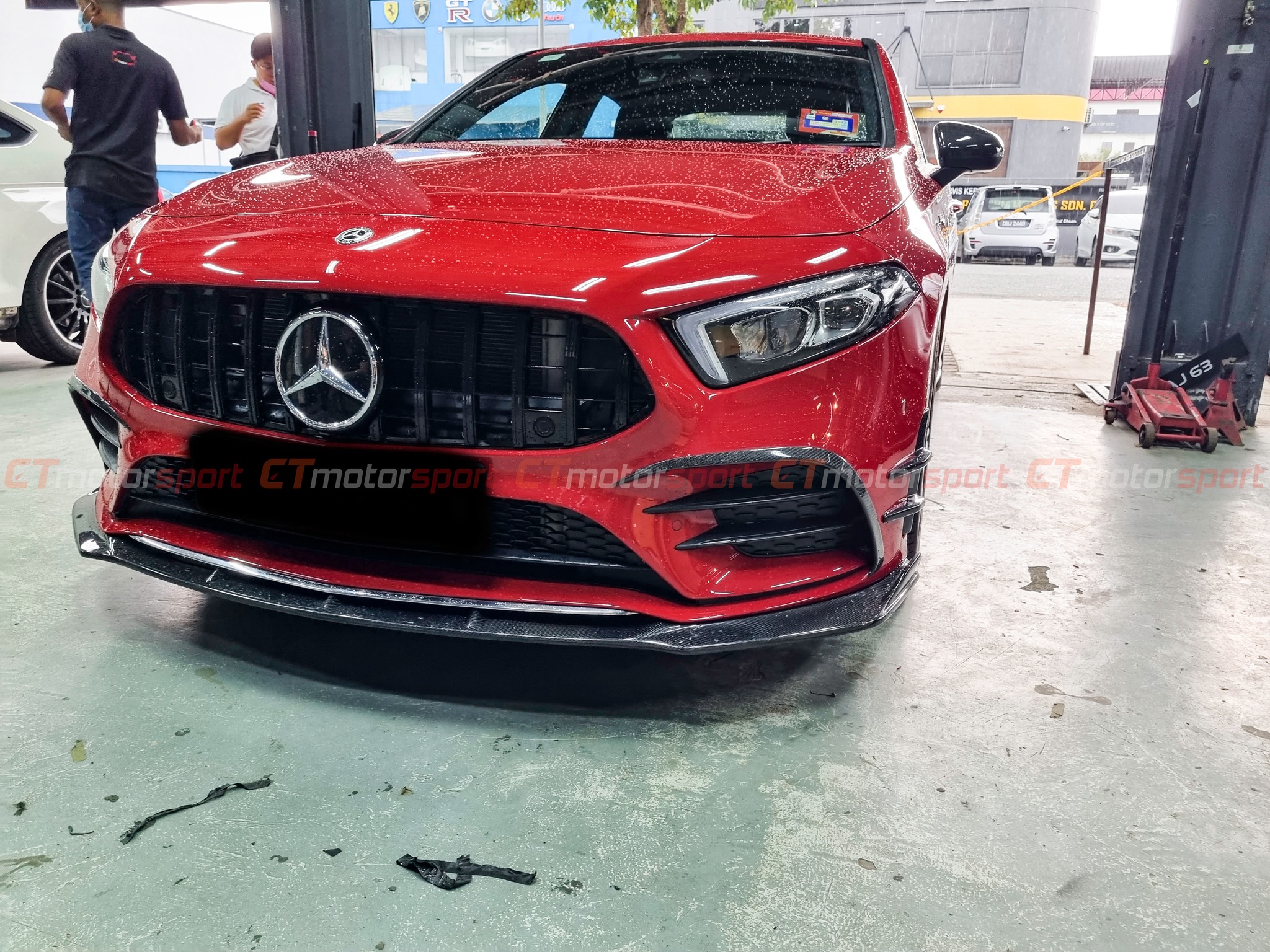 Mercedes Benz A-Class W177 Sedan Installed FD Style Carbon Fiber Kit