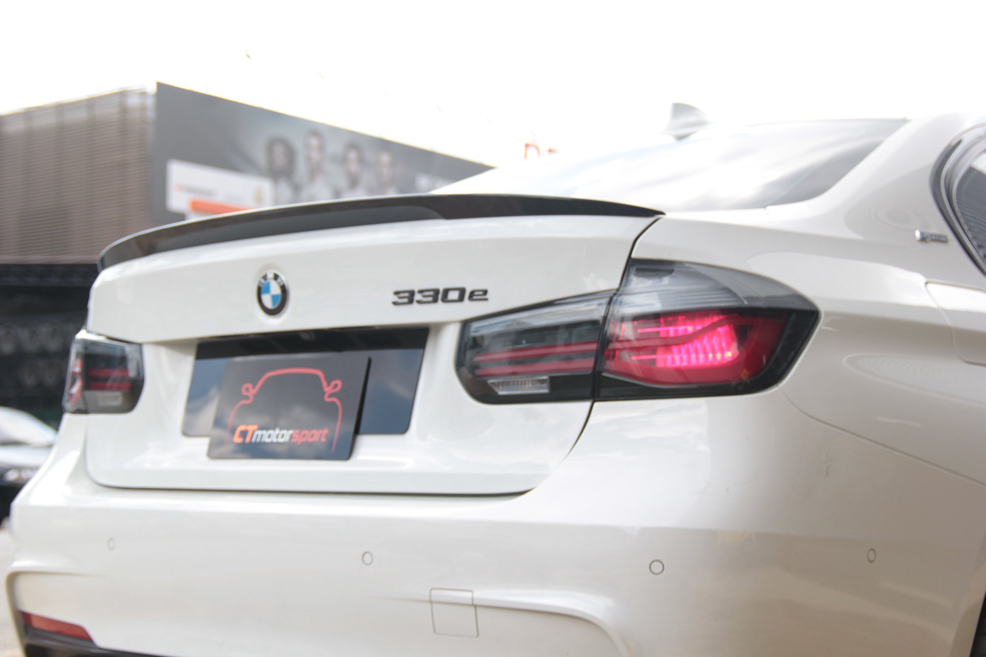BMW F30 3 Series Installed M-Performance Carbon Fiber Rear Boot Spoiler