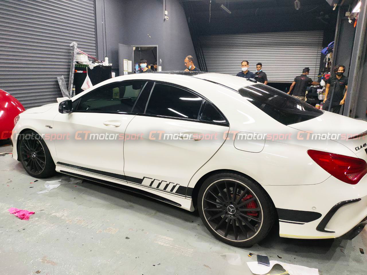 Mercedes-Benz CLA CLA45 W117 Installed AMG Stripes Side Sticker