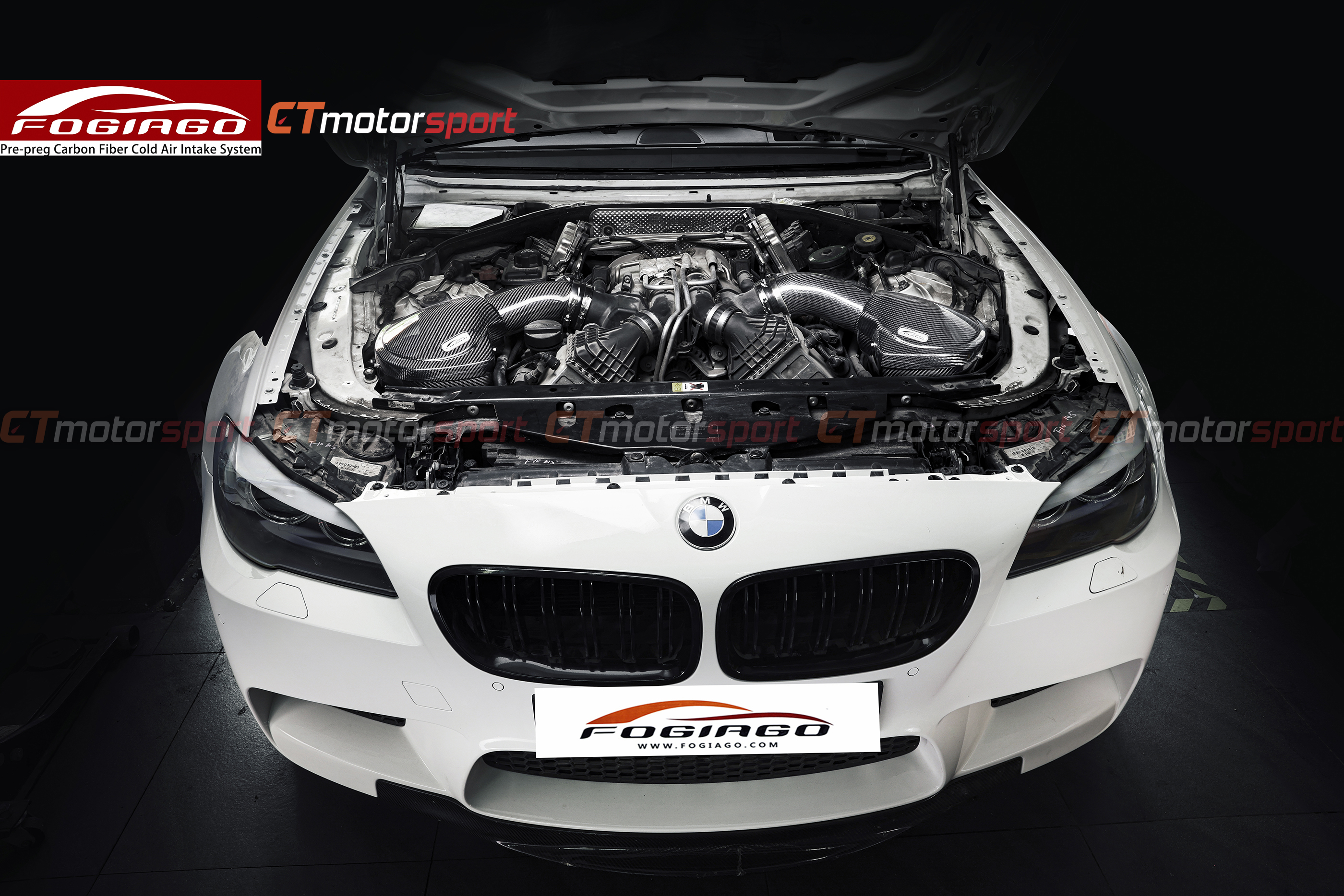 BMW F10/F12 M5/M6 4.4T FOGIAGO Dry Carbon Cold Air Intake with BMC Air Filter