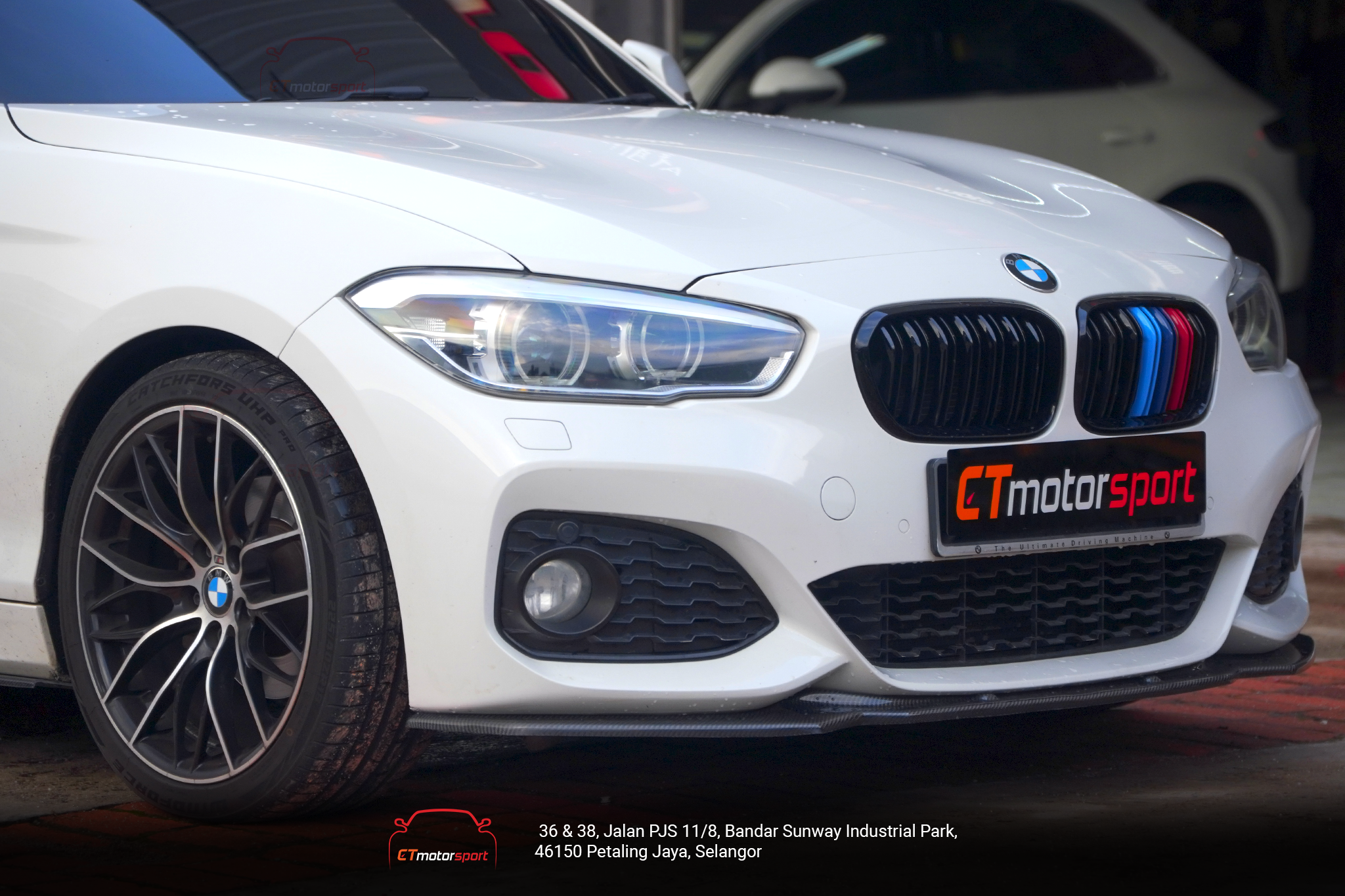 BMW F20 1 Series Installed Pre-LCI M Sport Carbon Lip Bodykit 