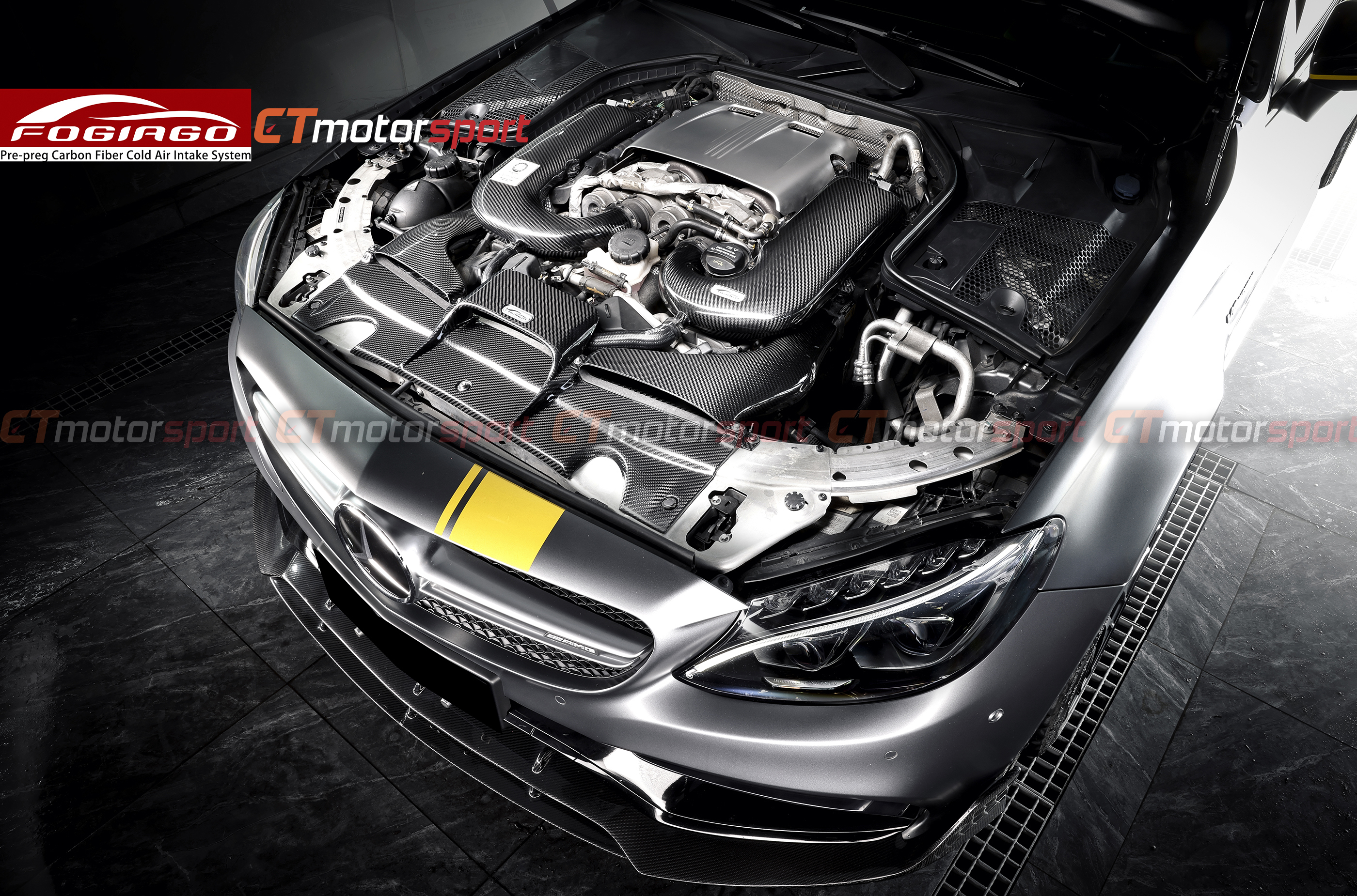 Mercedes W205 C63/C63s/C63 Coupe 4.0T FOGIAGO Dry Carbon Cold Air Intake with BMC Air Filter