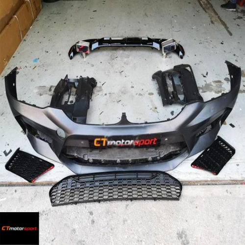 BMW G30 5 Series Installed M5 M-Sport Front Bumper Diffuser Bodykit 