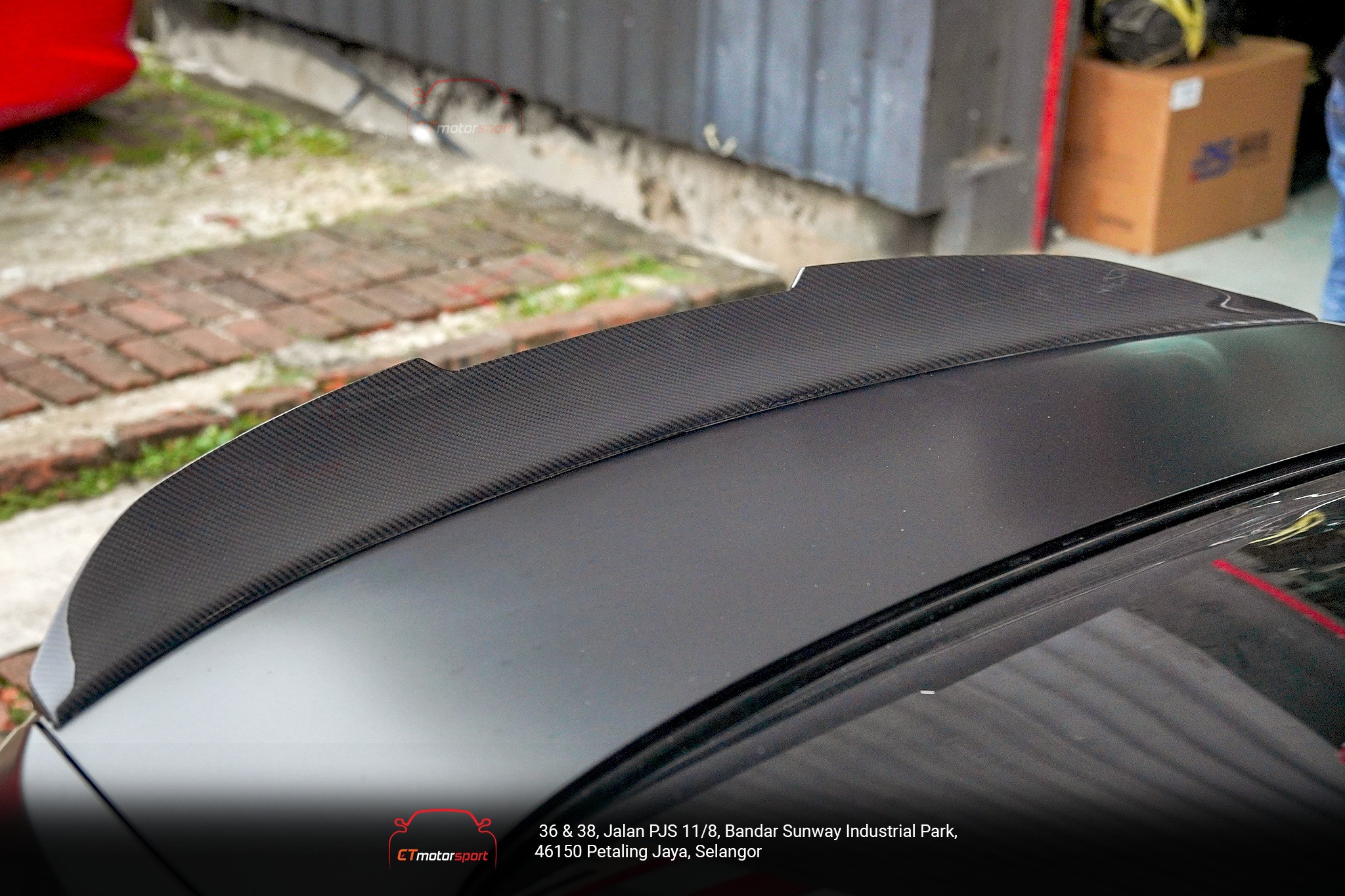 BMW G30 5 Series Installed PSM Style Carbon Fibre Rear Spoiler