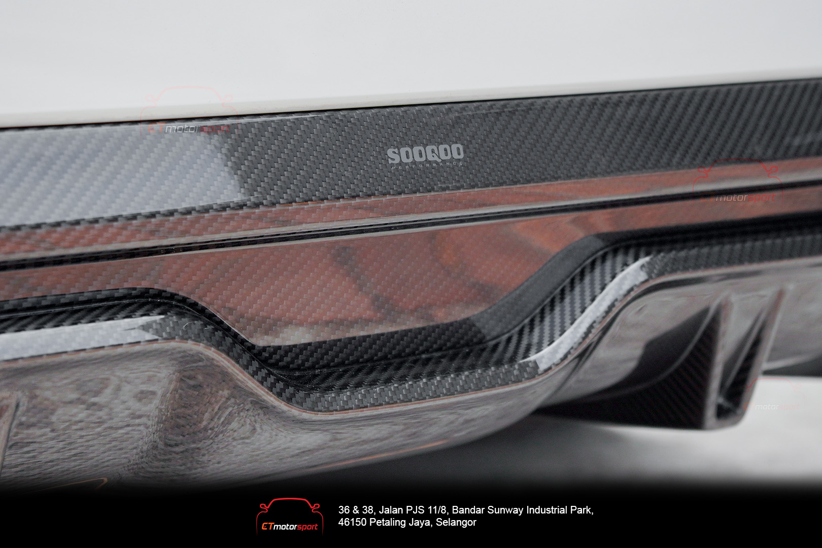 BMW G22 Coupe 4 Series SOOQOO Rear Diffuser with Side Splitter DCF
