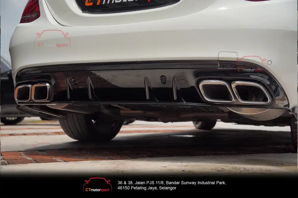 Mercedes Benz C-Class W205 Rear Diffuser Gloss Black