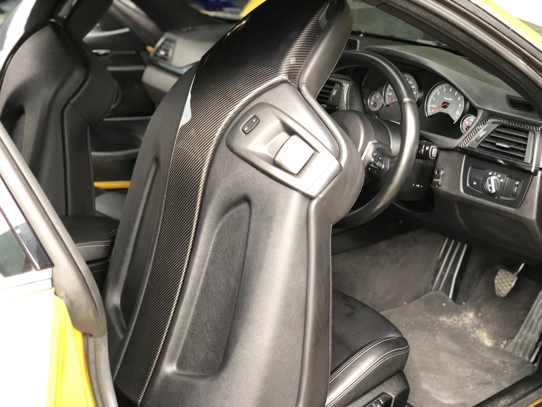 BMW F82 M4 Series Installed Dry Carbon Fibre Seat Cover 2pcs 