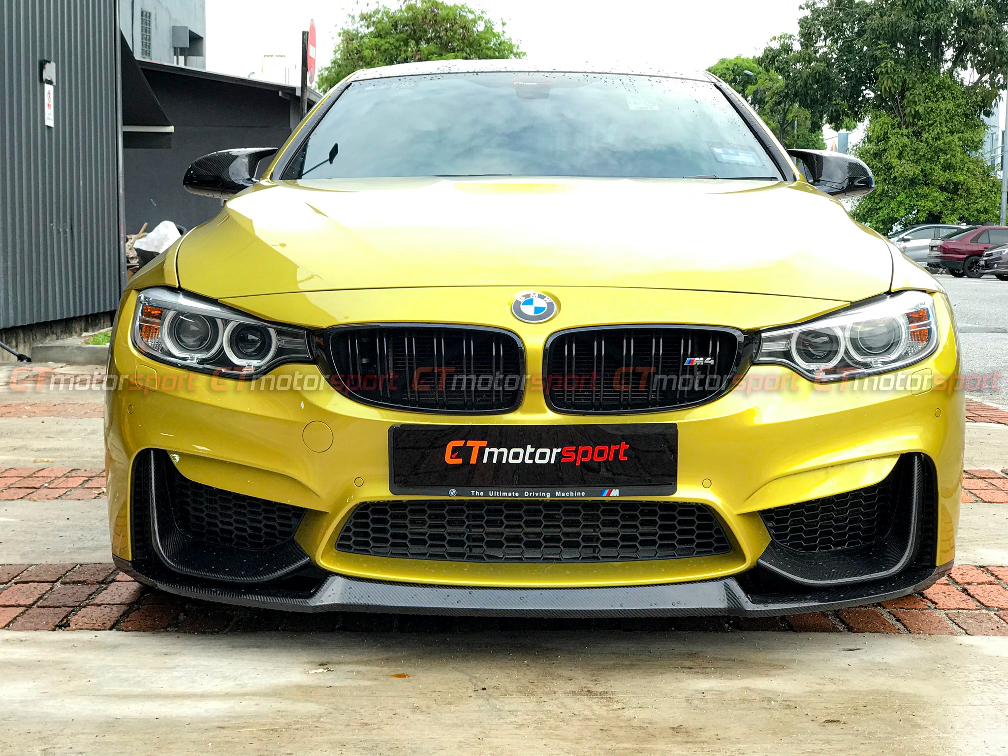 BMW F82 M4 Series Installed Carbon Front Splitter Cover Trim