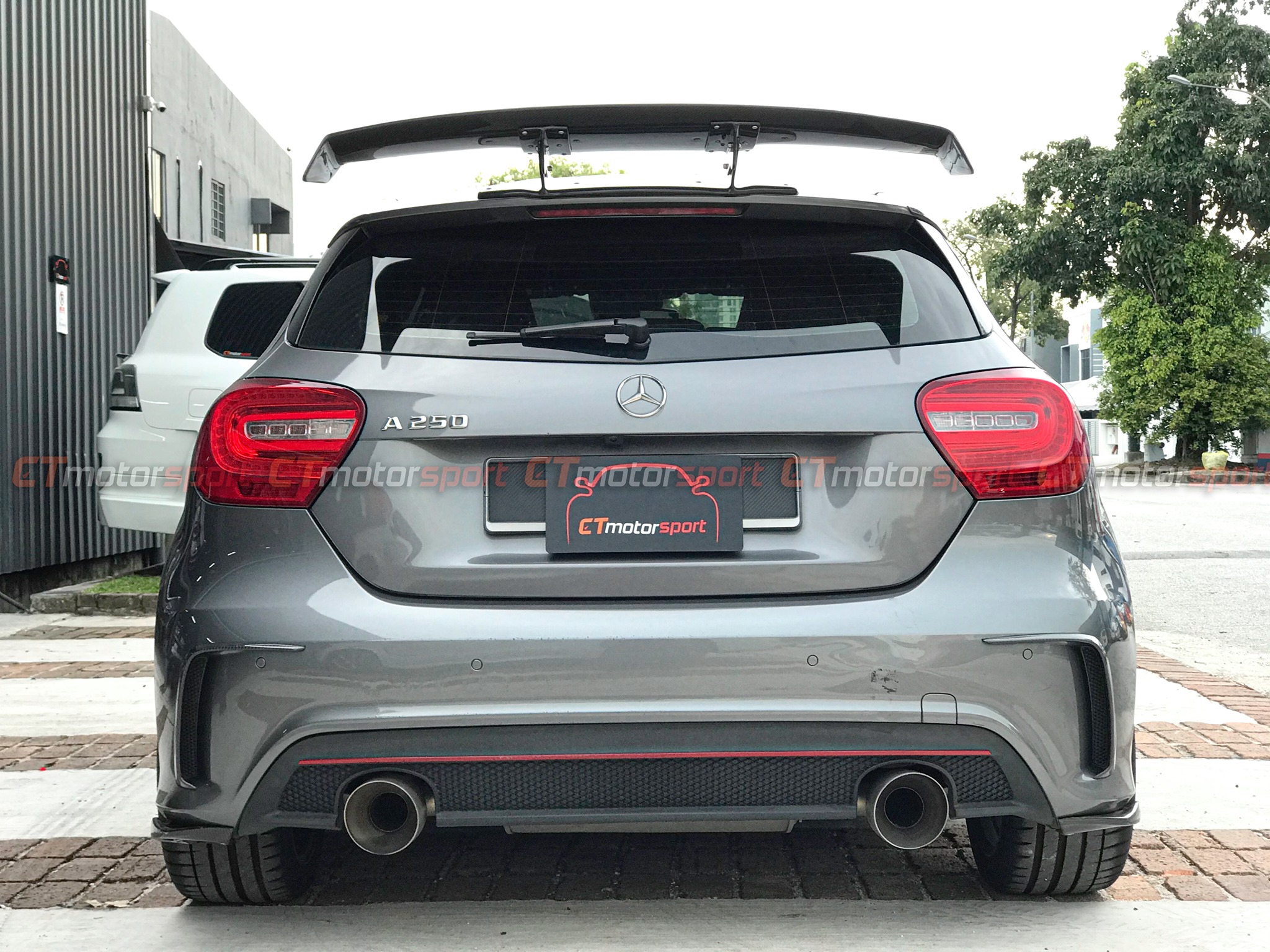 Mercedes A200 A250 A45 W176 Installed A45 AMG Varis Carbon Fiber Spoiler