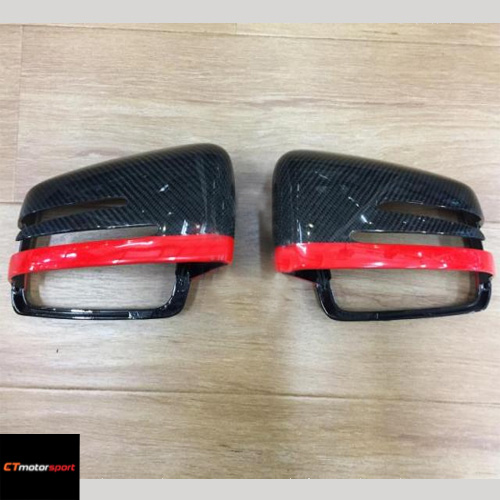 Mercedes W218 Replacement Carbon Side Mirror Red Line