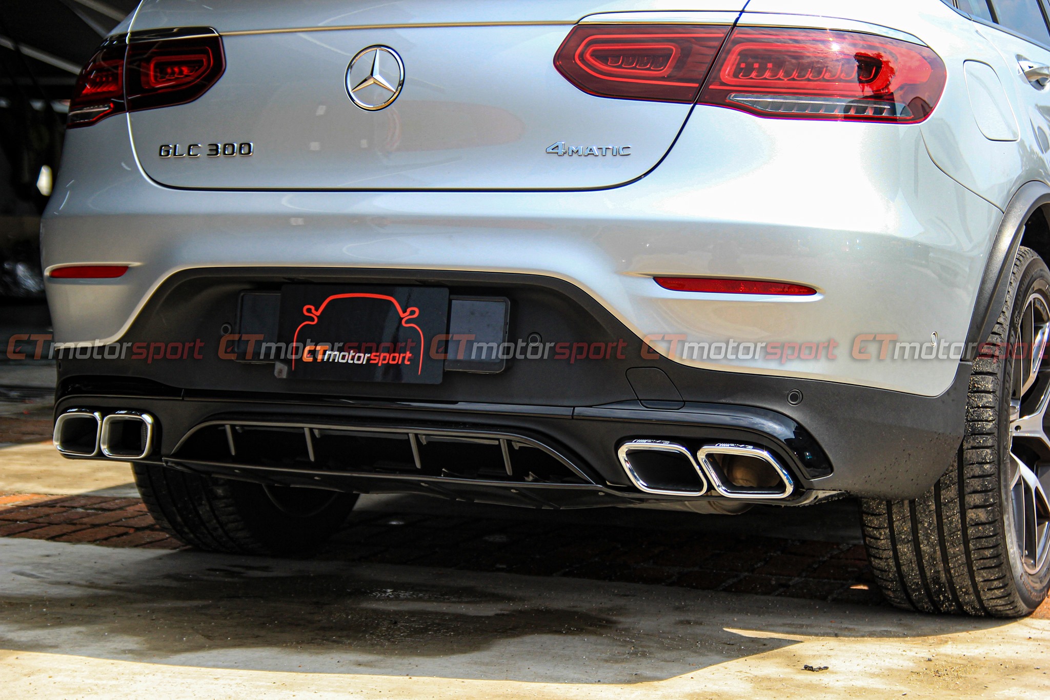 Mercedes GLC Grand Coupe Installed Grand Coupe Rear Bumper Diffuser 