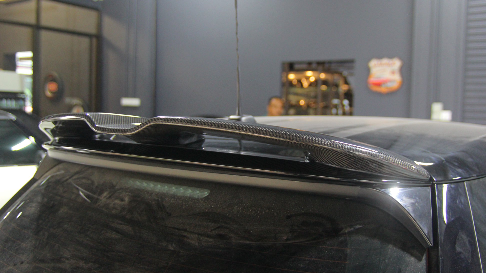 MINI Cooper /Cooper S F55 Installed JCW Style Carbon Fibre Roof Spoiler