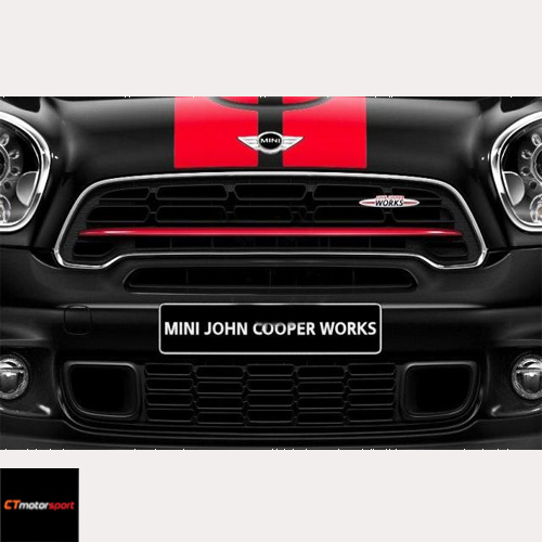 MINI Countryman R60 Installed JCW Style Red Grill Cover Trim 