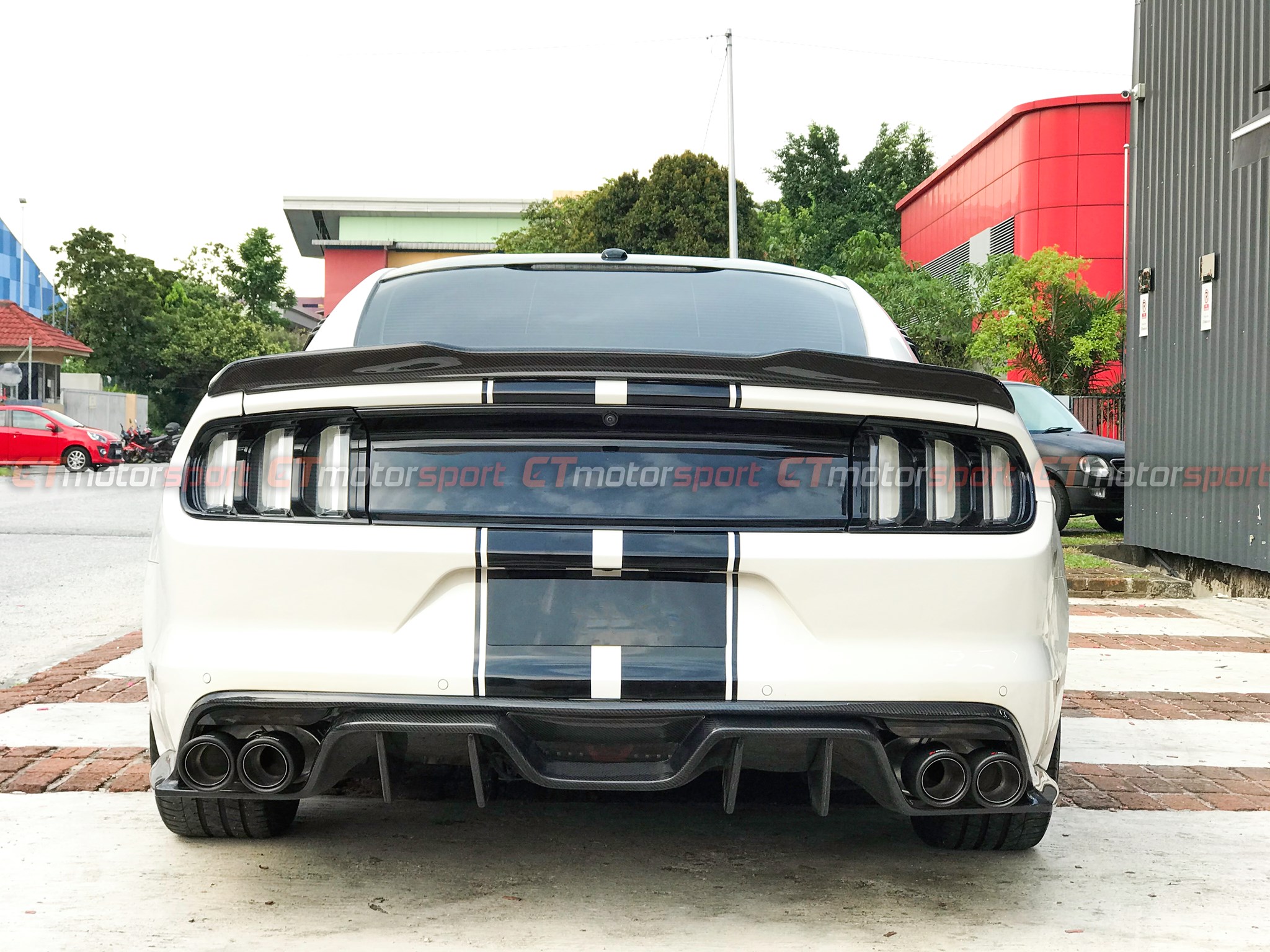Ford Mustang 2.3 / 5.0 Installed Carbon Fibre AC Style Rear Diffuser 